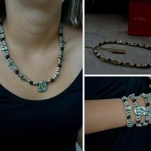 NEW UNO de 50 Mint Crystal Necklace Wrap Bracelet